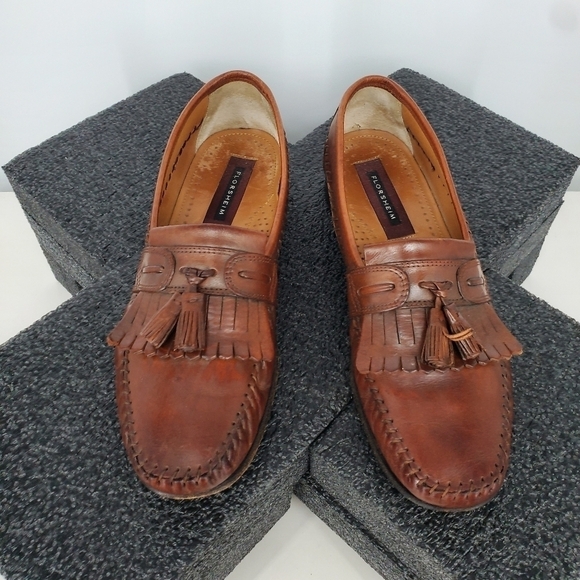 Florsheim Men PISA Moc Toe Tassel Loafers Size 9D Shoes Cognac - Picture 2 of 12